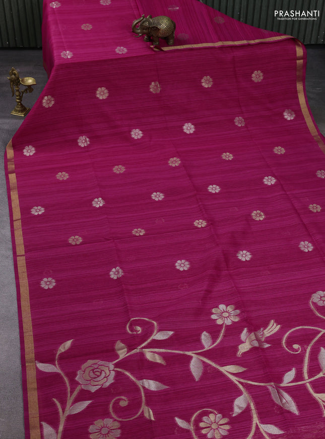 Pink Bhagalpuri Tussar Saree