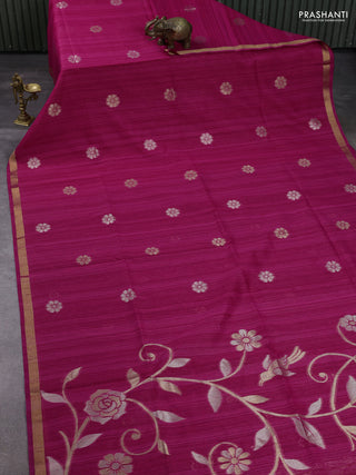 Pink Bhagalpuri Tussar Saree