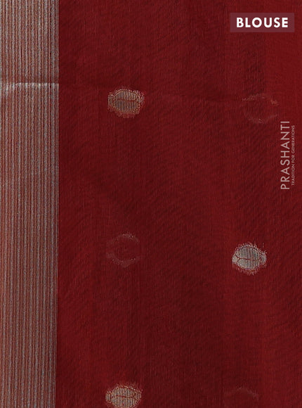 Green & Maroon Bhagalpuri Tussar Saree