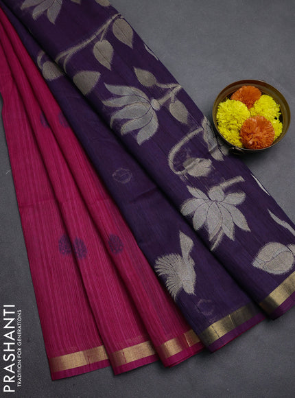 Pink & Purple Bhagalpuri Tussar Saree