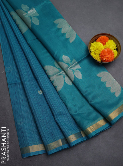 Blue Bhagalpuri Tussar Saree
