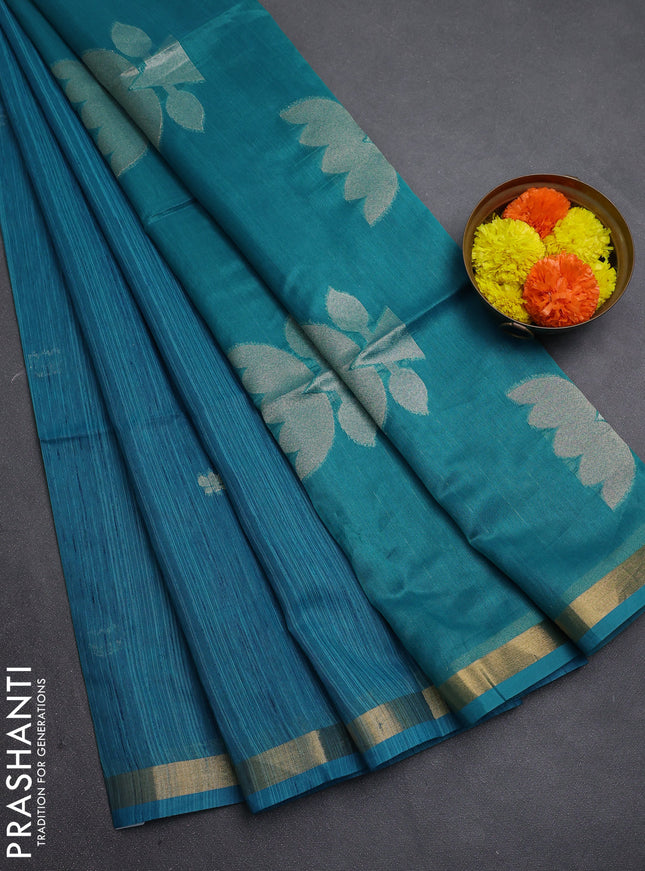 Blue Bhagalpuri Tussar Saree