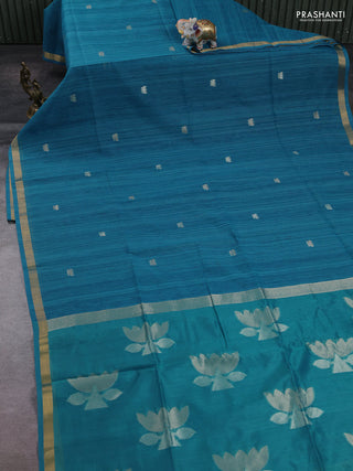 Blue Bhagalpuri Tussar Saree