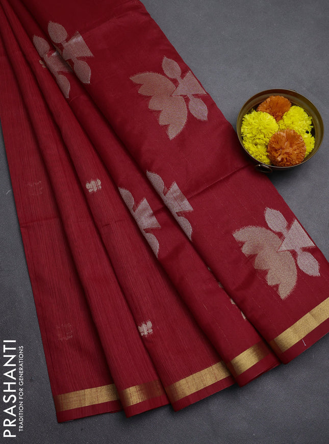 Red Bhagalpuri Tussar Saree