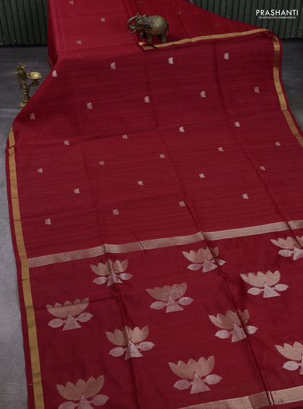 Red Bhagalpuri Tussar Saree