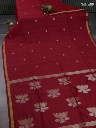 Red Bhagalpuri Tussar Saree