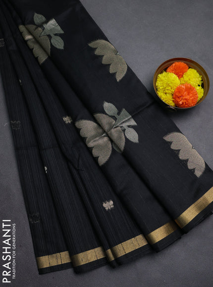 Black Bhagalpuri Tussar Saree