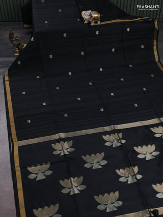 Black Bhagalpuri Tussar Saree