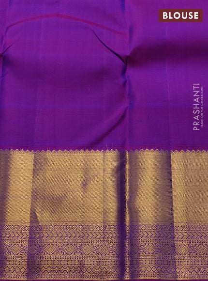 Blue & Pink Pure Kanchipuram Silk -Checks