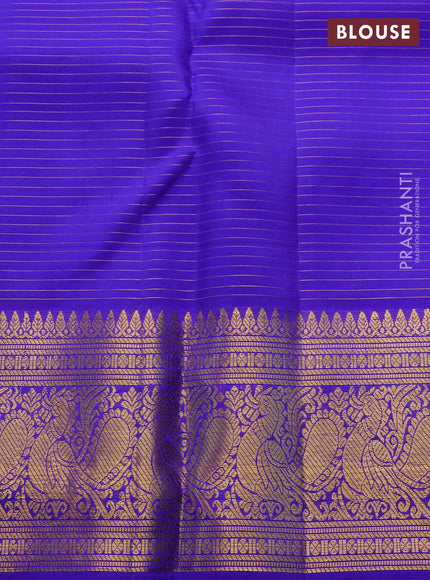 Green & Violet Pure Kanchipuram Silk-Checks