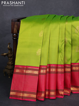 Lime Green Pure Kanchipuram Silk  - Ganga Jamuna