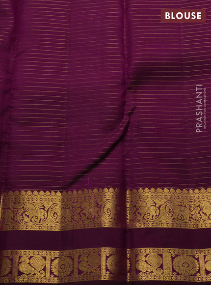 Lavender & Purple Pure Kanchipuram Silk -Checks