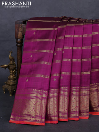 Purple Pure Kanchipuram Silk  - Zari Weaves