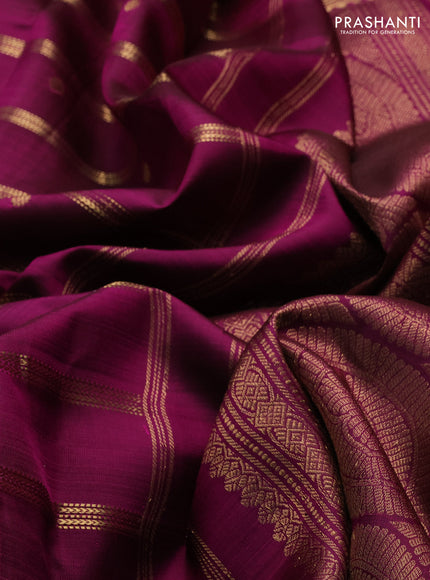 Purple Pure Kanchipuram Silk  - Zari Weaves