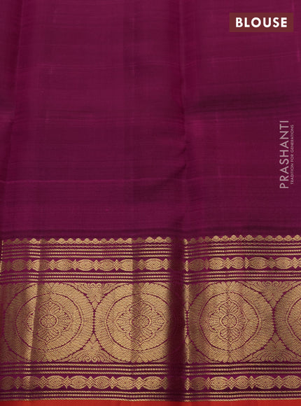 Purple Pure Kanchipuram Silk  - Zari Weaves