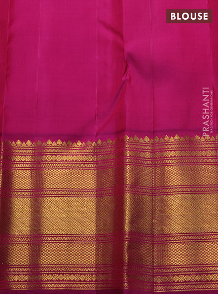 Pale Yellow & Pink Pure Kanchipuram Silk  - Buttas