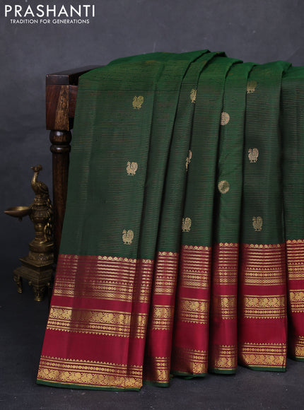 Green & Maroon Pure Kanchipuram Silk  -Vairaosi
