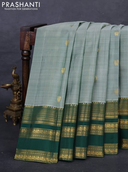 Pastel Green & Green Pure Kanchipuram Silk  - Buttas
