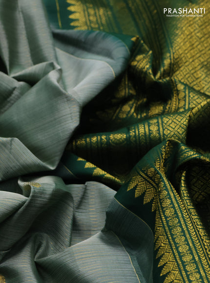 Pastel Green & Green Pure Kanchipuram Silk  - Buttas