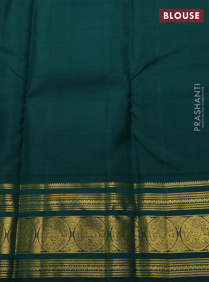 Pastel Green & Green Pure Kanchipuram Silk Saree -Checks