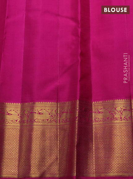 Violet & Pink Pure Kanchipuram Silk Saree - Buttas