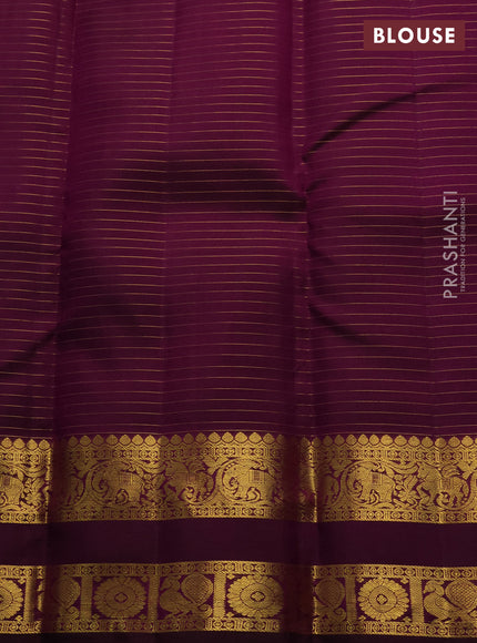 Lavender & Magenta Pink Pure Kanchipuram Silk  - Checks