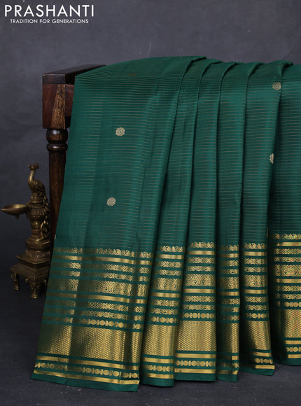 Green Pure Kanchipuram Silk  - Zari Weaves