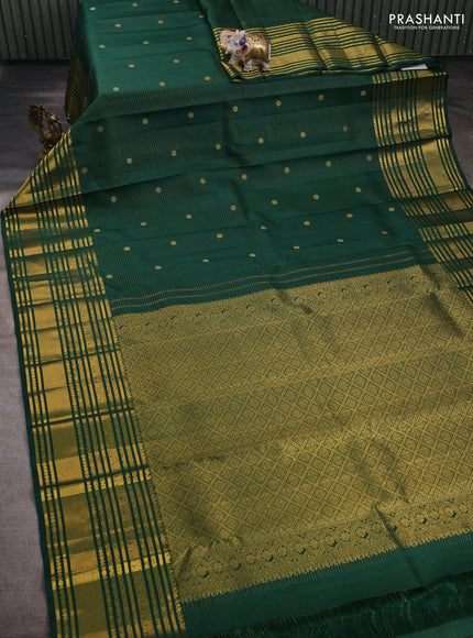Green Pure Kanchipuram Silk  - Zari Weaves