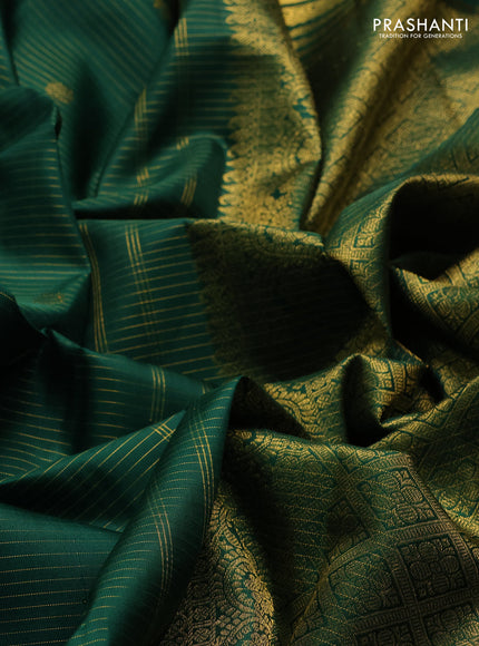 Green Pure Kanchipuram Silk  - Zari Weaves