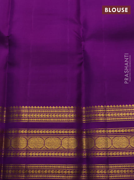 Pale Orange & Purple Pure Kanchipuram Silk - Buttas