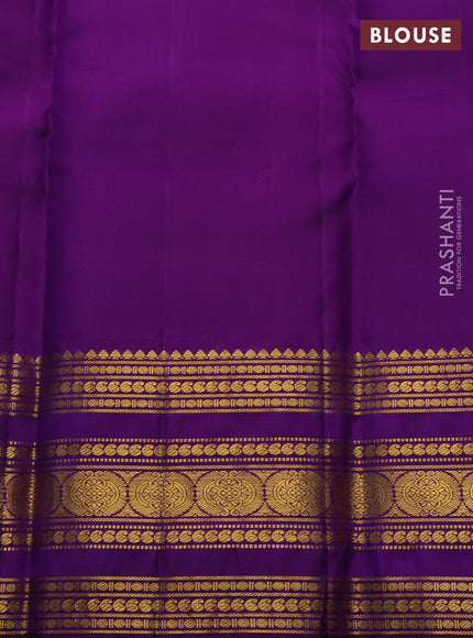 Pale Orange & Purple Pure Kanchipuram Silk  -Buttas