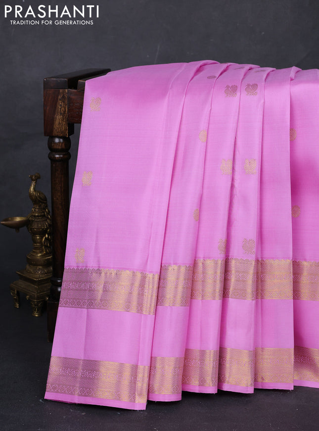 Pink Pure Kanchipuram Silk  - Buttas