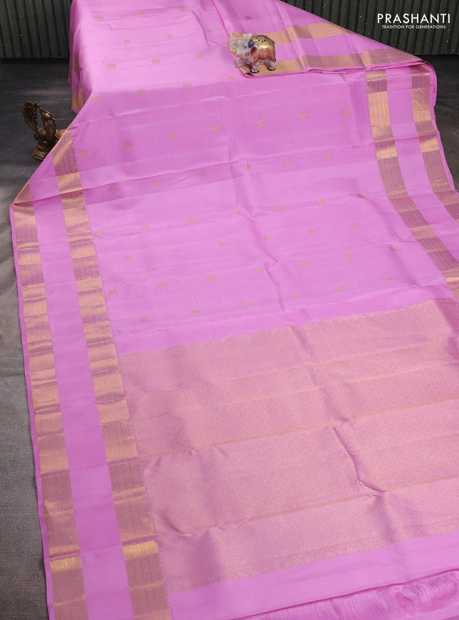 Pink Pure Kanchipuram Silk  - Buttas