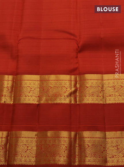 Peach & Rust  Pure Kanchipuram Silk -Buttas