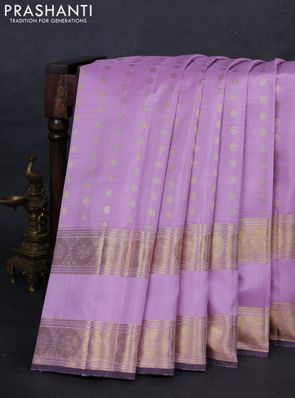 Lavender Pure Kanchipuram Silk - Buttas