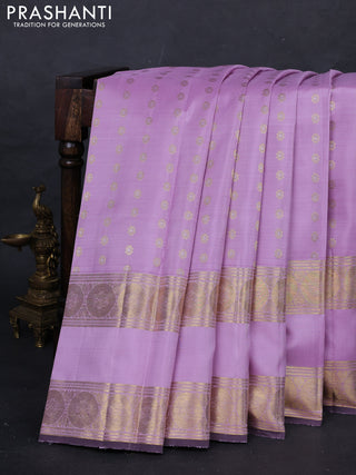 Lavender Pure Kanchipuram Silk - Buttas