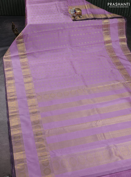 Lavender Pure Kanchipuram Silk - Buttas