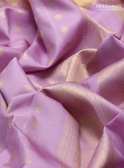 Lavender Pure Kanchipuram Silk - Buttas