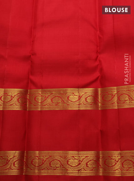 Maroon & Red Pure Kanchipuram Silk  - Checks