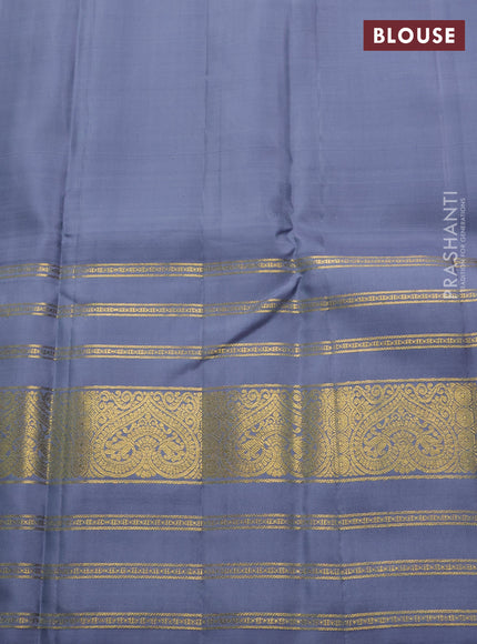 Pastel Grey & Grey Pure Kanchipuram Silk -Buttas