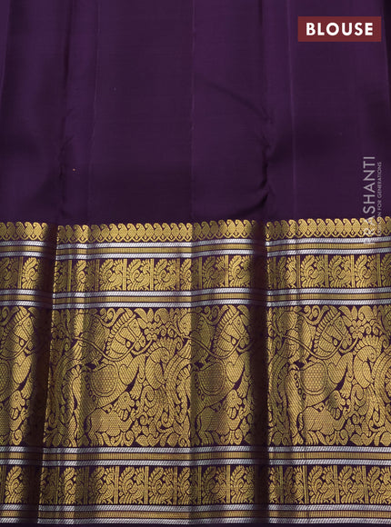 Violet Pure Kanchipuram Silk  - Buttas