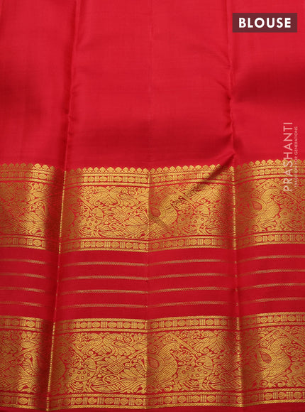 Sunset Orange & Red Pure Kanchipuram Silk -Buttas