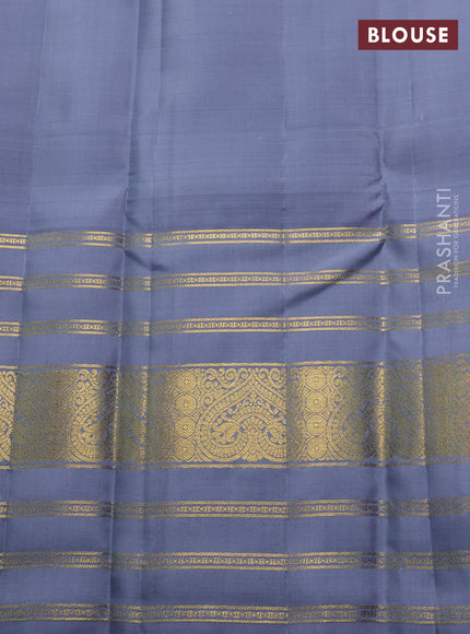 Pink & Grey Pure Kanchipuram Silk - Buttas