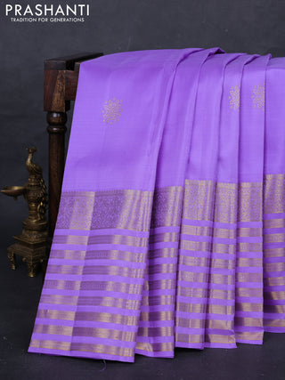 Lavender Pure Kanchipuram Silk - Buttas