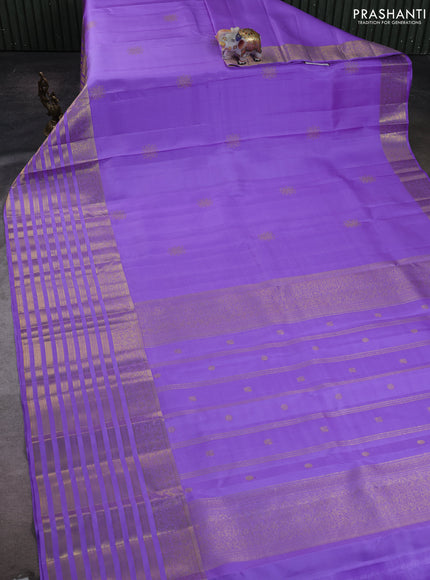 Lavender Pure Kanchipuram Silk - Buttas