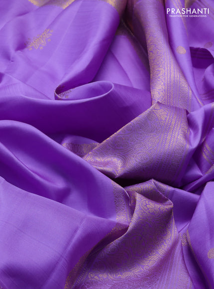 Lavender Pure Kanchipuram Silk - Buttas