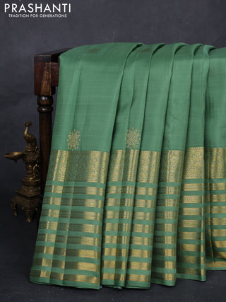 Green Pure Kanchipuram Silk  - Buttas