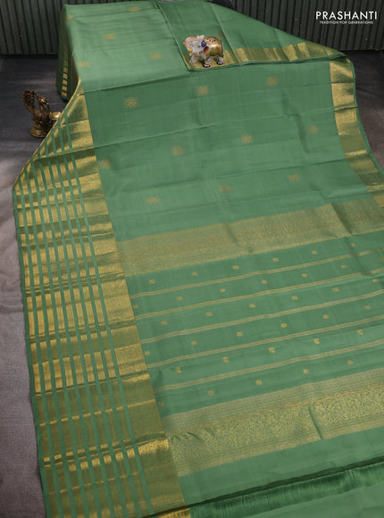 Green Pure Kanchipuram Silk  - Buttas