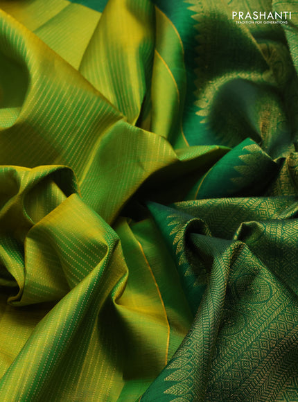 Lime Green & Green Pure Kanchipuram Silk -Zari Weaves