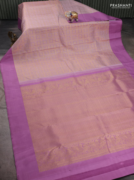 Lavender Pure Kanchipuram Silk  - Brocade